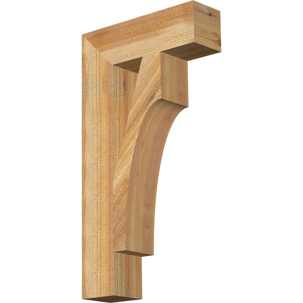 Ekena Millwork Westlake Block Rough Sawn Bracket, Western Red Cedar, 4"W x 14"D x 26"H BKT04X14X26WTL05RWR - main